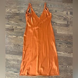 Orange Satin Dress
